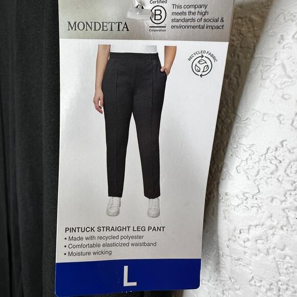 Mondetta‎ Pintuck Straight Leg Women’s Pant Black Large - Picture 3 of 9